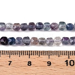 天然紫蛍石ビーズ連売り  多面カット  キューブ  4~5x4~5x4~5mm  穴：0.8mm  約92~105個/連  14.96~15.35インチ（38~39cm）&nbsp;G-N342-123