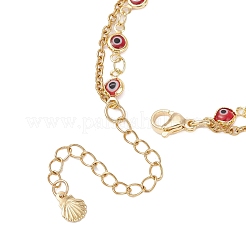 3Pcs 3 Colors Handmade Evil Eye Lampwork Link Multi-layered Bracelets&nbsp;BJEW-JB12213