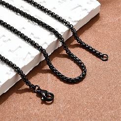 304 Stainless Steel Box Chain Necklaces&nbsp;X-NJEW-P244-01B