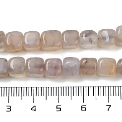 天然石ドラゴンアゲート瑪瑙ビーズ連売り  染め＆加熱  キューブ  ベージュ  7~8x7~8x7~8mm  穴：0.9mm  約56個/連  14.57''（37センチメートル）&nbsp;G-G177-E15-01
