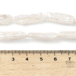 天然バロックケシパールビーズ連売り  養殖淡水パール  スティック  フローラルホワイト  23~25x6.5~8x5.5~7.5mm  穴：0.5mm  約16~17個/連  15.12~15.35''（38.4~39センチメートル）&nbsp;PEAR-B004-04B-01A