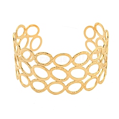Ion Plating(IP) 304 Stainless Steel Hollow Open Cuff Bangles&nbsp;BJEW-S151-04G