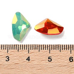 K9ガラスラインストーンカボション  多面カット  尖ったバック＆バックメッキ  三角形  ミックスカラー  14x9x4.5mm&nbsp;EGLA-F161-13