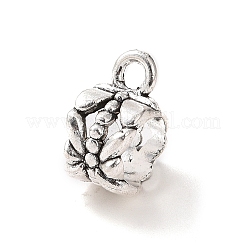 チベットスタイルの合金チューブベイル  ループベイル  ペンダントベイル  蝶  アンティークシルバー  11.5x7x8mm  穴：1.8mm  内径：6mm  819個/ 500g&nbsp;PALLOY-P293-190