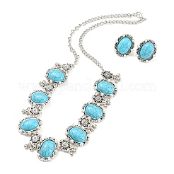 Bohemia Style Alloy Oval Jewelry Set&nbsp;SJEW-H076-01AS