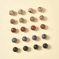 40Pcs 5 Colors Printed Schima Wood Beads&nbsp;WOOD-FS0001-47