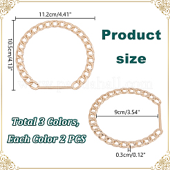 6Pcs 3 Colors Zinc Alloy Curb Chain Bag Handles&nbsp;FIND-PH0018-80