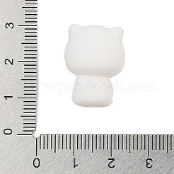 シリコンビーズ  DIYネックレスとブレスレットの作り方  ホワイト  猫の形  21.5x15.5x15mm  穴：2.5mm&nbsp;SIL-M007-05