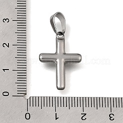 304ステンレスペンダント  クロスチャーム  ステンレス鋼色  23x15.5x3.5mm  穴：7x4.5mm&nbsp;SA-CBAC939-03P