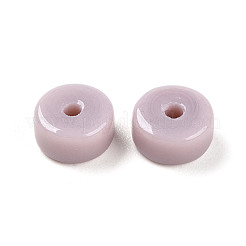 不透明なソリッドカラーのガラスビーズ  フラットラウンド  ロージーブラウン  6~6.5x3mm  穴：1.2~1.6mm  約214個/50g&nbsp;X1-GLAA-N007-6x3mm-A02
