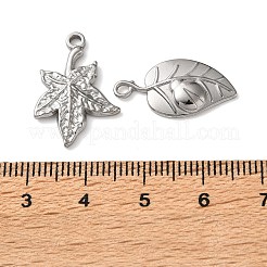304ステンレススチールペンダント10個  葉  ステンレス鋼色  20~46x7~28x2~2.5mm  穴：1.8~3mm&nbsp;STAS-P426-10P