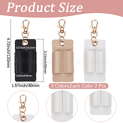 6Pcs 3 Colors Rectangle PU Leather Pendant Decorations&nbsp;HJEW-GF0001-77