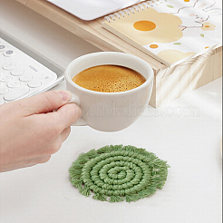 Bohemia Handmade Woven Cotton Coaster&nbsp;AJEW-WH20020-294E