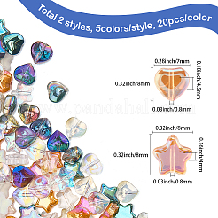 200Pcs 10 Styles Electroplate Glass Beads&nbsp;EGLA-SC0001-53