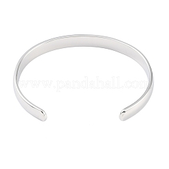 変色しない304ステンレススチールオープンカフプレーンバングル  ステンレス鋼色  内径：2-5/8インチ（6.6cm）  8mm&nbsp;BJEW-H591-01P-02