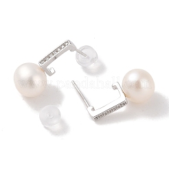Anti-Tarnish Sterling Silver Stud Earrings&nbsp;EJEW-C087-10C-P