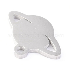 変色しない304ステンレススチールチャーム  レーザー切断  惑星  ステンレス鋼色  12.5x9x1.1mm  穴：1.2mm&nbsp;STAS-O142-33P
