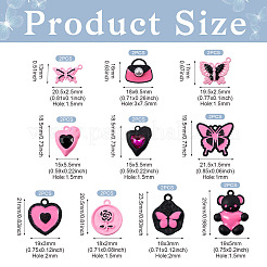 20Pcs 10 Style Spray Painted Alloy Pendants&nbsp;FIND-TA0002-89