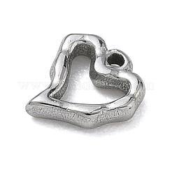 304ステンレススチールチャーム  ハートチャーム  切り取る  ステンレス鋼色  8.5x8x2mm  穴：0.8mm&nbsp;SA-B007-02P-D