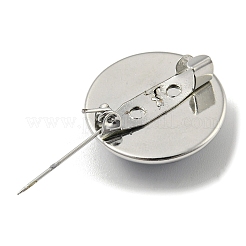 丸いガラスのブローチ  プラチナメッキ鉄製ジュエリーピン  バックパック用  ティアドロップ  21.5x21.5x12mm&nbsp;FIND-Q096-01A