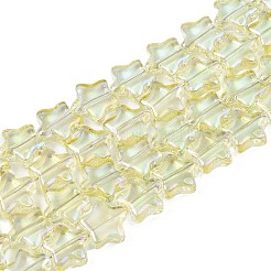 メッキガラスビーズ連売り  スター  ミックスカラー  8.5x9x3mm  穴：0.8mm  約79~80個/連  24.80インチ〜25.20インチ（63~64cm）&nbsp;EGLA-S188-17