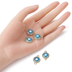 Alloy Connector Charms with Enamel and Synthetic Turquoise&nbsp;FIND-YW0003-53
