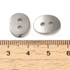 変色しない304ステンレススチールコネクタチャーム  オーバル  ステンレス鋼色  11x14x0.8mm  穴：2mm&nbsp;STAS-H217-02P
