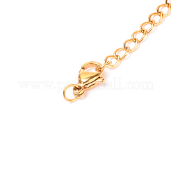 304ステンレススチールチェーンエクステンダー  カニカンとカーブチェーン付き  ゴールドカラー  74x3mm&nbsp;FIND-CJC0003-24A