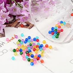 混合クラックルガラスビーズ  ラウンド  4mm  穴：1.1~1.3mm&nbsp;X-CCG-Q001-4mm-M