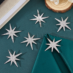 6Pcs Star Alloy Rhinestone Lapel Pins for Backpack Clothes&nbsp;JEWB-DC0001-39P