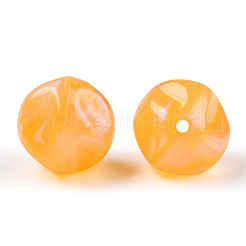 不透明なアクリルビーズ  キラキラビーズ  ツイストラウンド  オレンジ  15.5x14.5x15.5mm  穴：1.8mm  約230個/500g&nbsp;OACR-E014-16A