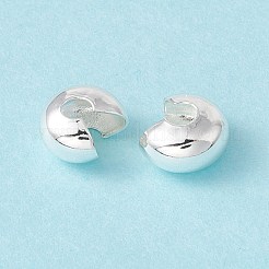 真鍮製つぶし玉カバーカシメ玉カバー  カドミウムフリー＆鉛フリー  銀  7.5x7x5mm  穴：3mm&nbsp;KK-P219-05C-S