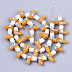 Handmade Lampwork Beads Strands&nbsp;LAMP-R142-04G