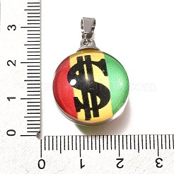 フラットラウンド201ステンレススチールアクリルパーツ  ドル  24.5x19.5x12mm  穴：5.5x4mm&nbsp;STAS-U036-01P-09