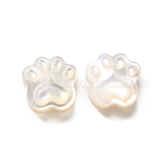 ナチュラルホワイトシェルビーズ  足跡  乳白色  12x12x4mm  穴：0.9mm&nbsp;BSHE-Z008-05