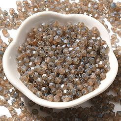 焼付塗装ガラスシードビーズ  双円錐形  桃パフ  4.5x4mm  穴：1.1mm  約142個/10g&nbsp;X1-SEED-A032-02A-13