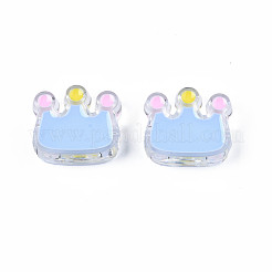 透明なアクリルビーズ  エナメル  クラウン  ミックスカラー  22x25x8mm  穴：2.5mm&nbsp;ACRC-S039-08