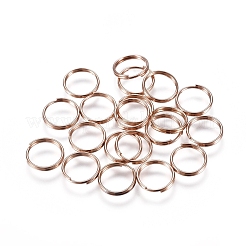 304ステンレススプリットリング  ダブルループ丸カン  ローズゴールド  8x1mm  内径：7mm  単線：0.5mm&nbsp;STAS-E484-70A-RG