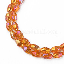 Electroplate Transparent Glass Beads Strands&nbsp;EGLA-N002-35-C05