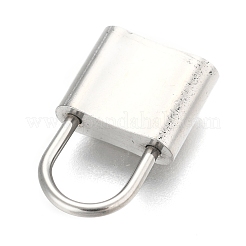 変色しにくい304ステンレススチールペンダント  南京錠  ステンレス鋼色  17.5x11x4mm  穴：7x6mm&nbsp;LS-STAS-G212-03P-04