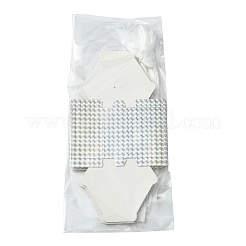 六角形のレーザーウィンドウ紙ギフトボックス  ポリエステルリボン付き  銀  7x7x7cm&nbsp;CON-FZC0002-001A-01