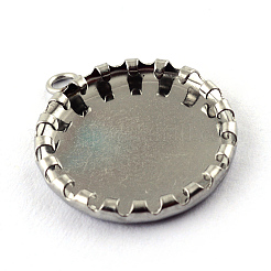 Tarnish Resistant 304 Stainless Steel Pendant Cabochon Open Back Settings&nbsp;LS-STAS-Q194-15