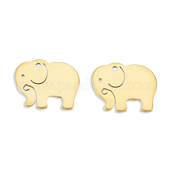 イオンプレーティング（IP）201ステンレススチールチャーム  象  18KGP本金メッキ  12x15x1mm  穴：1.2mm&nbsp;STAS-N098-126LG