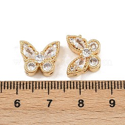 Brass Micro Pave Cubic Zirconia Multi-Strand Butterfly Links&nbsp;KK-K407-29G-01