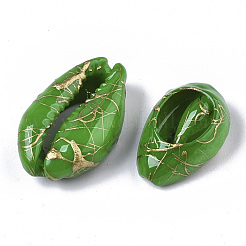 Spray Painted Natural Cowrie Shell Beads&nbsp;X-SSHEL-R047-03-A03