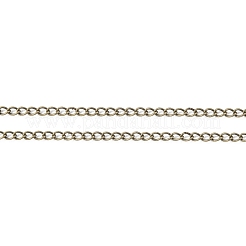 真鍮ツイストチェーン  カーブチェーン  ハンダ付け  アンティークブロンズ  2.7x2x0.4mm&nbsp;CHC-K006-03AB