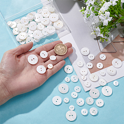 100Pcs 5 Styles 4-Hole Shell Buttons&nbsp;BUTT-WR0001-26