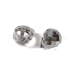 電気メッキガラスビーズ  ティアドロップ  パール光沢メッキ  多面カット  グレー  8x6mm  穴：1mm&nbsp;LS-EGLA-C008-01A-PL03
