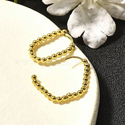 女性用304ステンレスフープピアス  イオンプレーティング（ip）  オーバル  14KGP本金メッキ  19.5x2.5x13.5mm&nbsp;EJEW-M068-08B-G