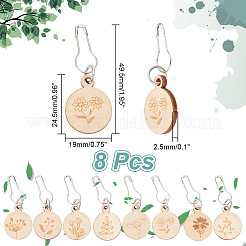 Wooden Pendant Stitch Markers&nbsp;FIND-WH0110-776